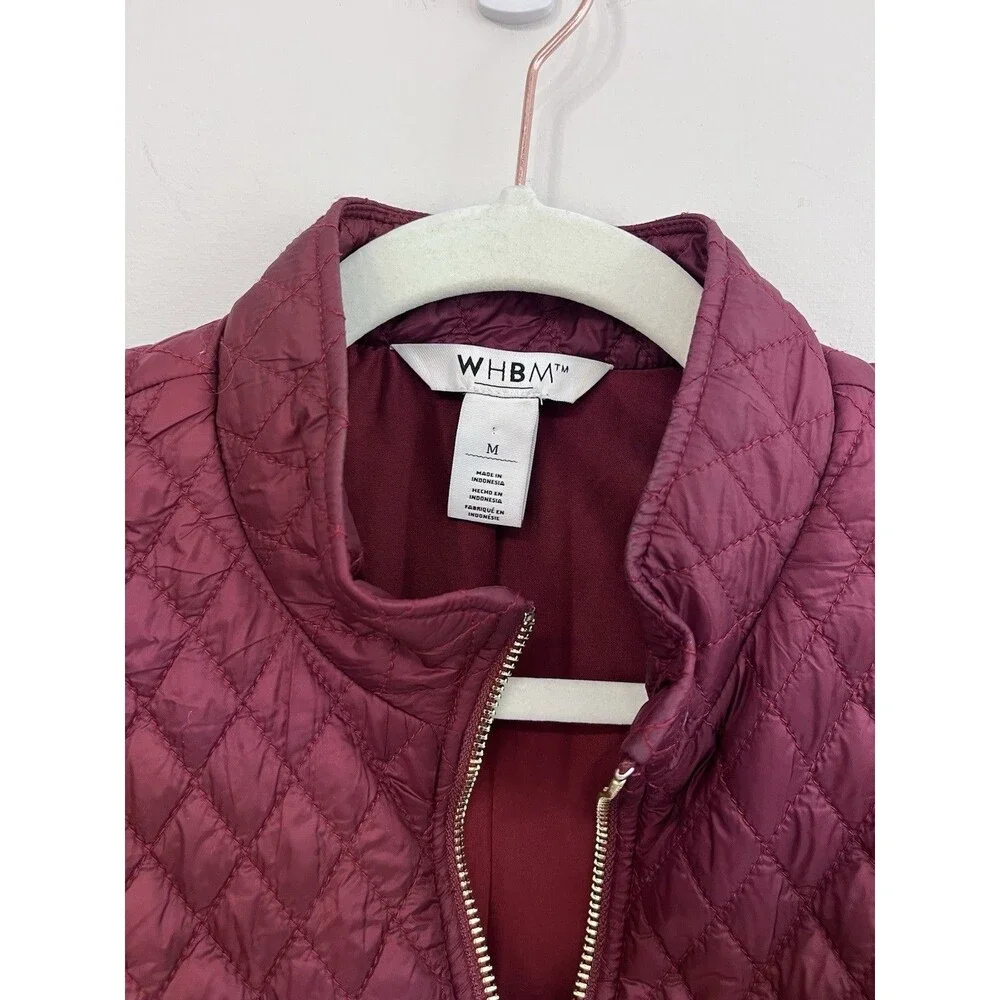WHBM Womens Puffer Vest  Size Medium White House Black Market